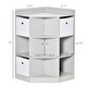 preview thumbnail 3 of 5, HOMCOM Kids Corner Cabinet, Cubby Toy Storage Organizer, Bookshelf Unit with Three Baskets