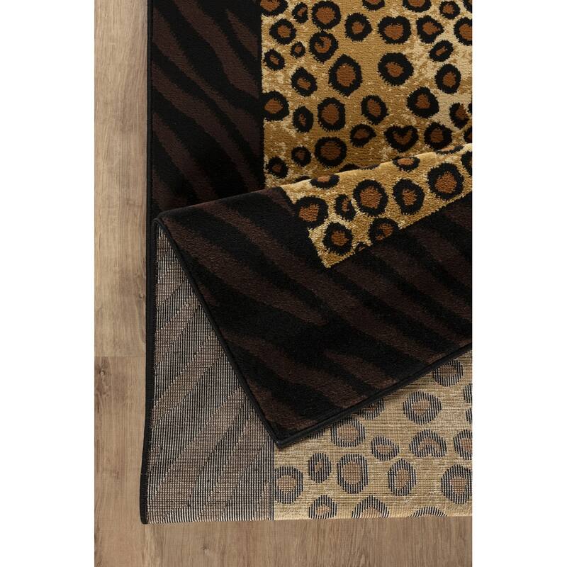 Multi 2 ft. 7 in. x 7 ft. 3 in. Animal Print Luxury Area Rug, 0.43 Pile Height – Sophisticated Warmth for Any Room - 6' x 7'