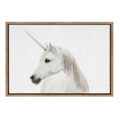 Kate and Laurel Sylvie Unicorn Framed Canvas by Simon Te Tai