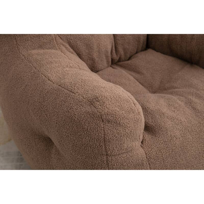 010-Soft Teddy Fabric Tufted Foam Bean Bag Chair