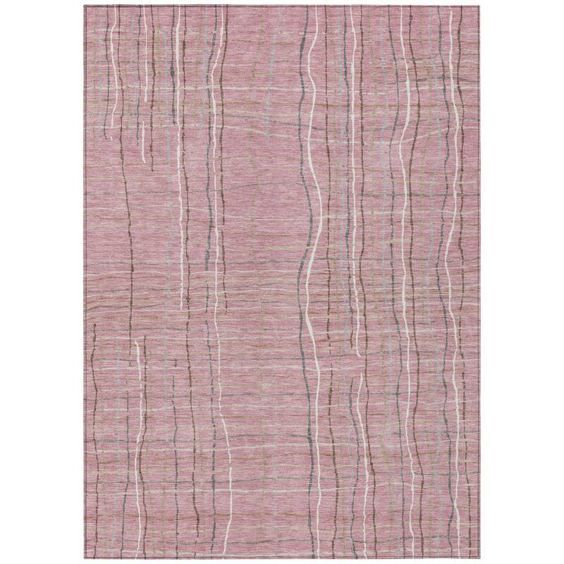 Machine Washable Indoor/ Outdoor Modern Century Chantille Rug