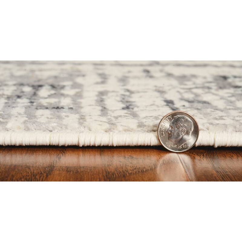 Strick & Bolton Caspi Black & White Distressed Rug