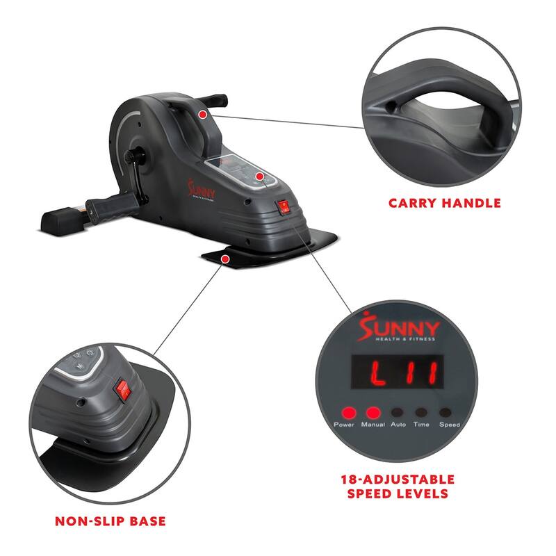 Sunny Health Fitness Motorized Under Desk Bike for Legs/Arms SF-B0960