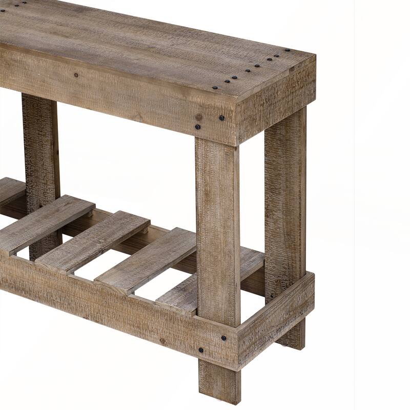 62.9-Inch Vintage Entryway Table with Natural Fir Wood