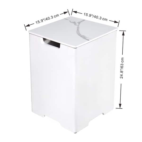 dimension image slide 0 of 2, Elementi Plus 25 in. H Marble Porcelain Propane Tank Cover with Removable Lid