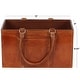 preview thumbnail 19 of 18, Brown Leather Handmade Box Style Single Slot Magazine Holder with Detail Stitching and Curved Handles