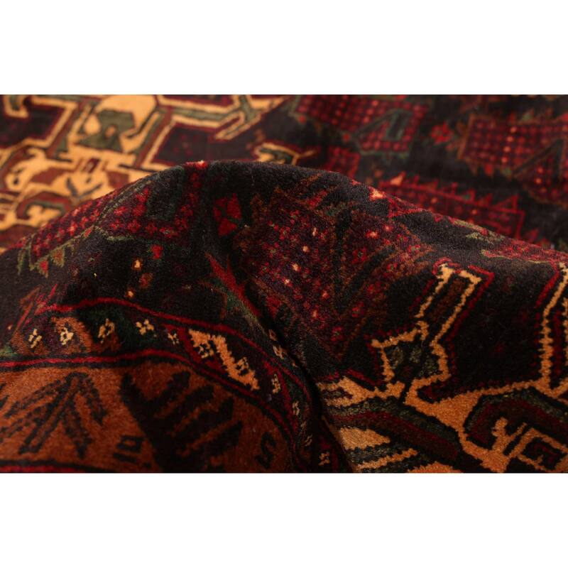 ECARPETGALLERY Hand-knotted Teimani Black, Red Wool Rug - 3'7 x 6'4