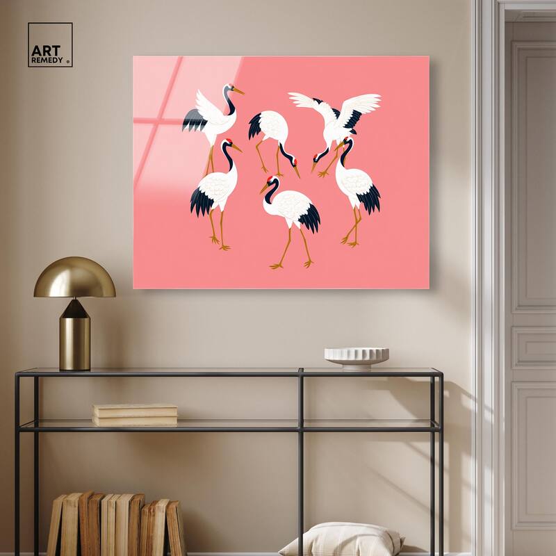 Crane Chorus Acrylic by Art Remedy, Ready to Hang