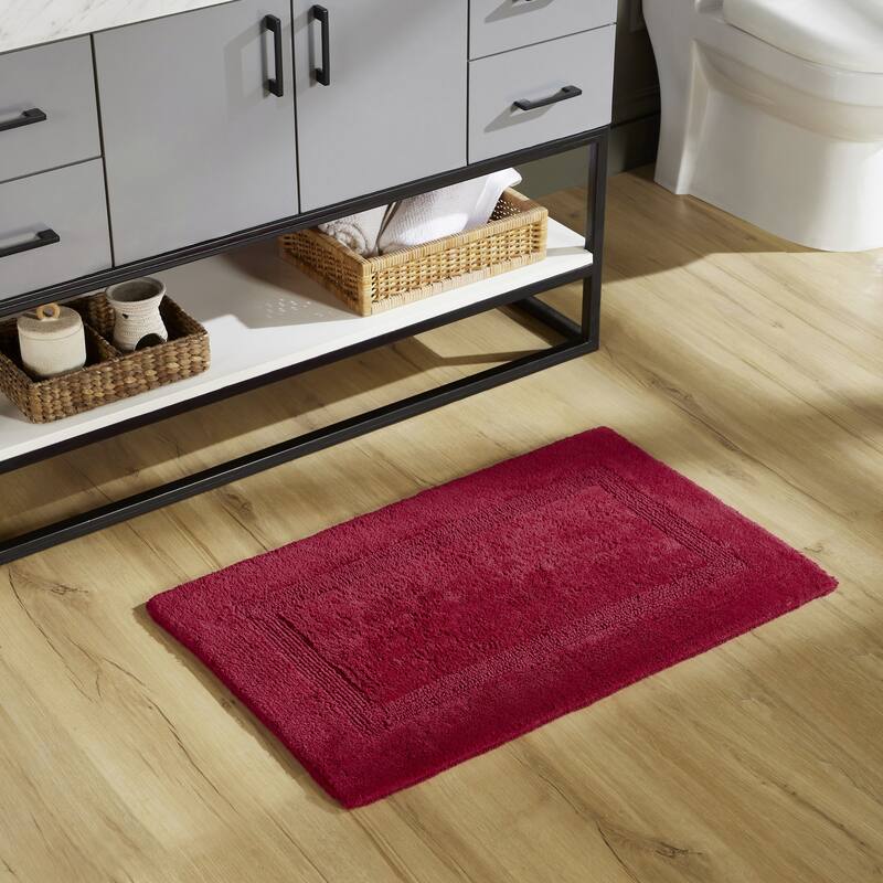 Better Trends Bath Rugs Set 100% Cotton Reversible Water Absorbent Bathroom Rug for Shower, Sink, Bath Mats - Lux Collection