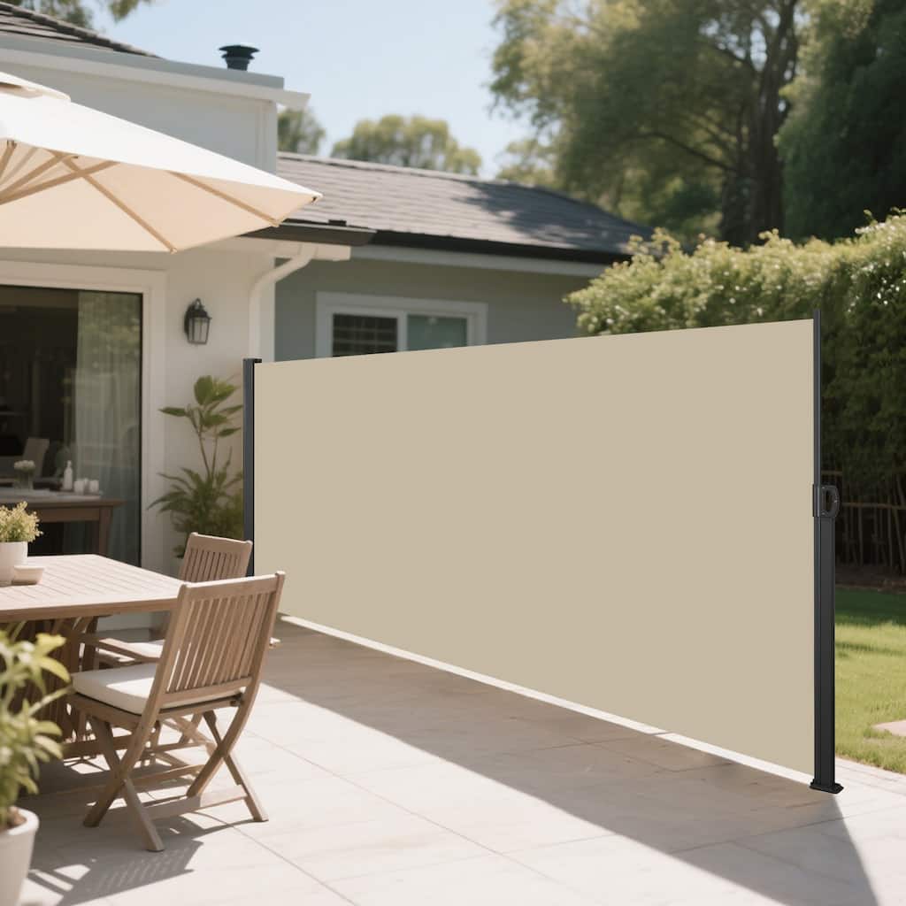 Retractable Side Screen Awning, UV Resistant, Waterproof, Patio Privacy Screen 118" x 71"