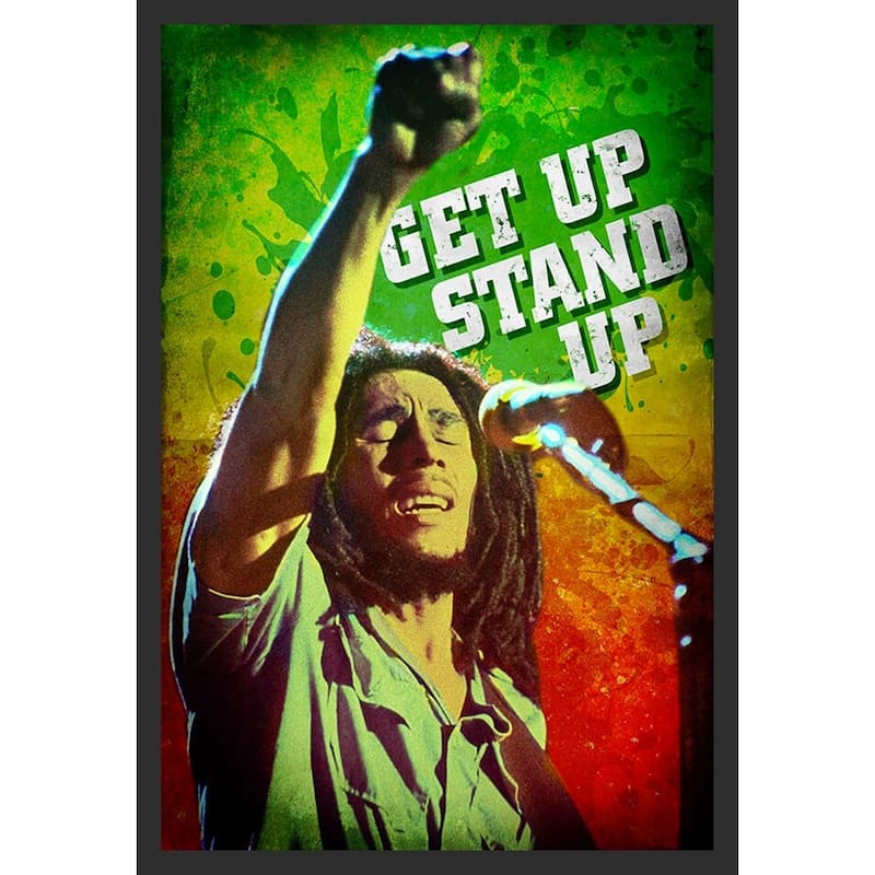 Bob Marley Get Up Stand Up Music Reggae Framed Poster - 24 x 36 Inch
