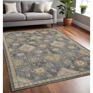 HomeRoots 63 X 91 Slate Grey Wool Rug - 5' X 7' - Bed Bath & Beyond ...