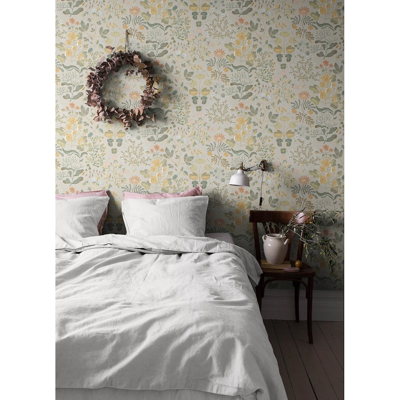 A-Street Prints Groh Apricot Floral Wallpaper