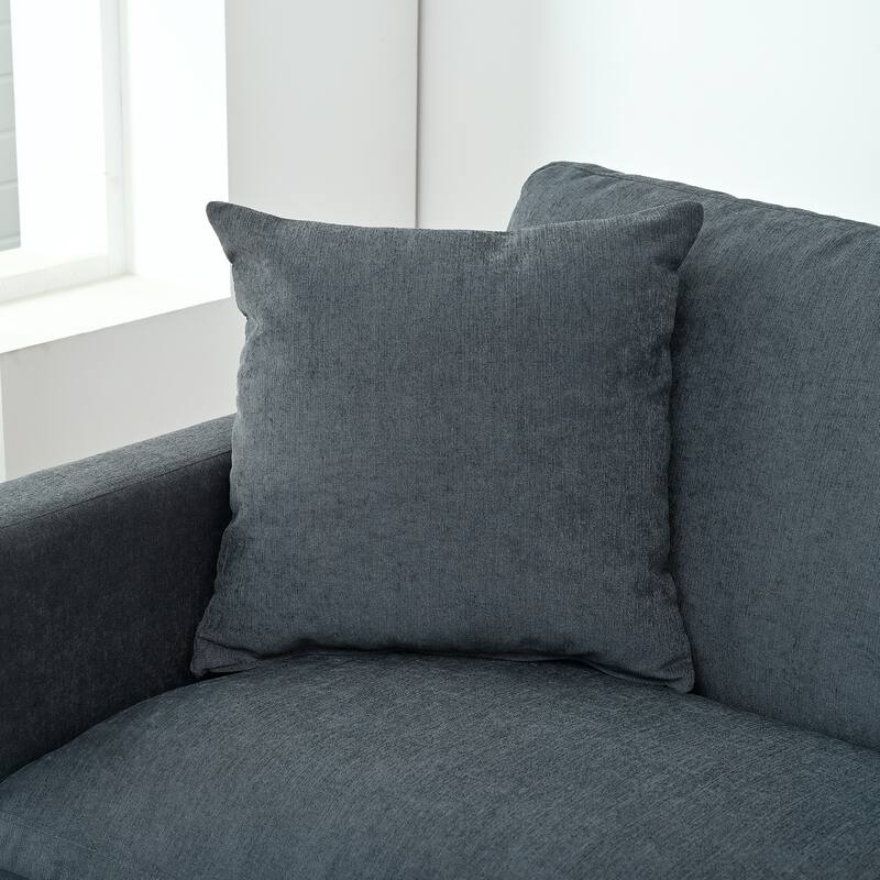 107.87" Polyester Sectional Sofa with Removable Ottoman and Cushions