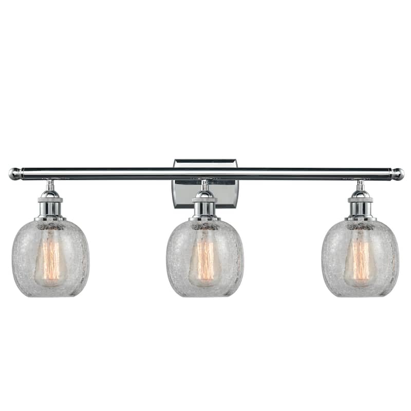 Innovations Lighting Belfast 3 Light 26" Wide Bathroom Vanity Light - Polished Chrome / Clear Crackle