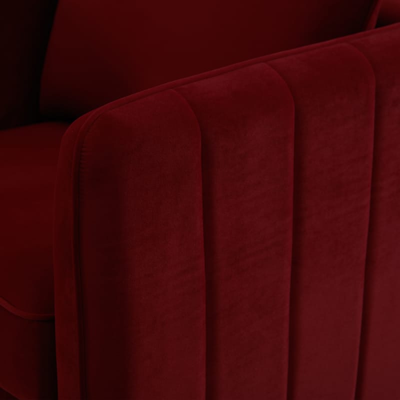 Accent Chair For Living Room, Velvet Comfy Single Sofa Chair Mid-Century Modern Armchair With 1 Pillow And Metal Legs