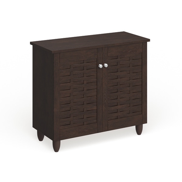 Strick & Bolton Vadym Dark Brown 2-door Shoe Cabinet. Opens flyout.