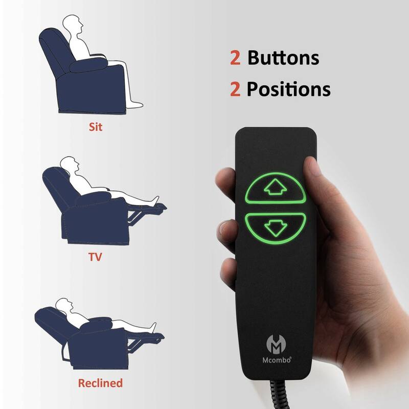 MCombo Electric Power Recliner Chair with Massage & Heat, Plush Fabric 8015