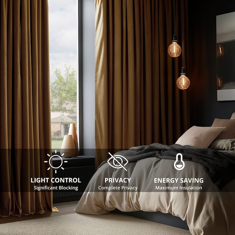 Exclusive Fabrics Signature Pleated Blackout Velvet Curtain (1 Panel)