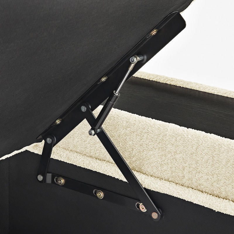 Sebastopol Boucle Fabric Storage Ottoman With Table and Casters by iNSPIRE Q Modern