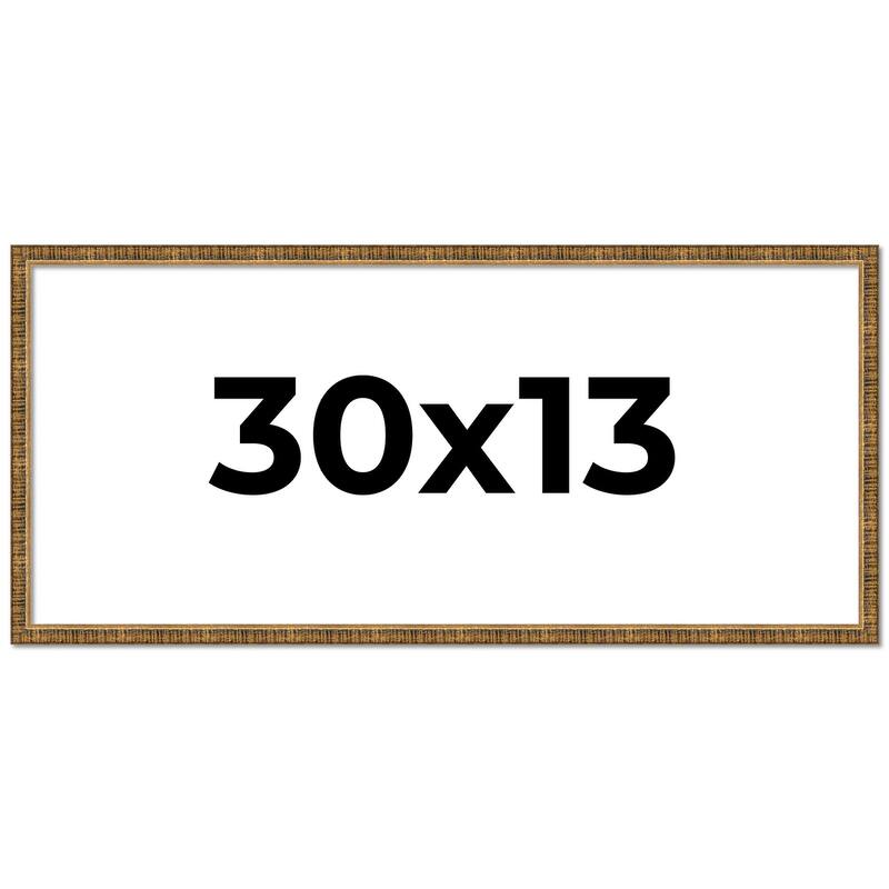 30x13 Frame Gold Solid Wood Picture Frame - Complete Modern Photo