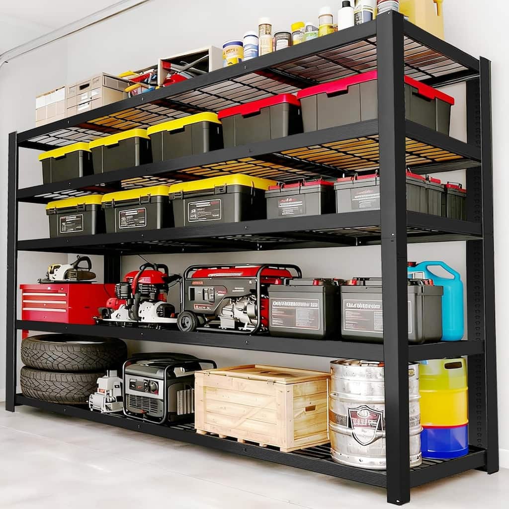 84" H Storage Shelves Heavy Duty Metal Shelving,Adjustable Garage Shelves,Wire Mesh