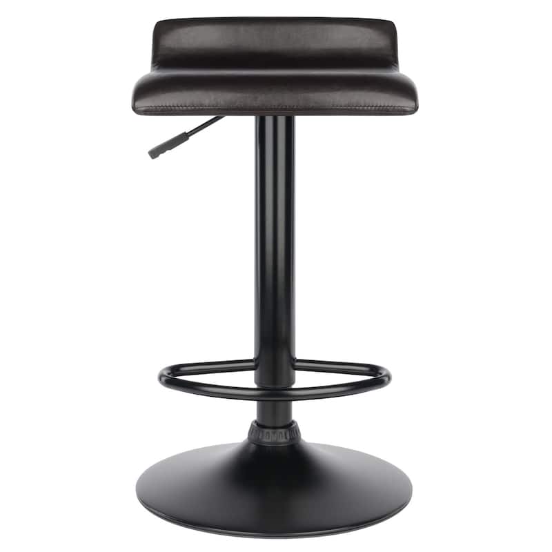 Paris 2-Pc Adjustable Swivel Stool Set, Black and Espresso - 15.16"W x 15.29" x 23.35" to 31.05"