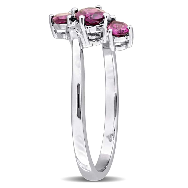 Miadora Multi-Gem Three Stone Bypass Ring Sterling Silver