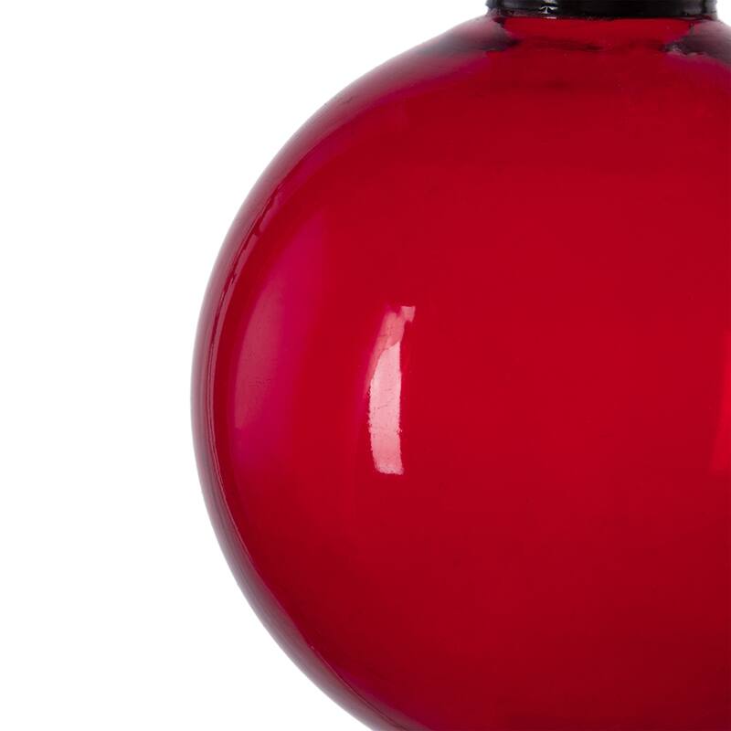 6" Red Glass Ornament, Decorative Hanging Ball Christmas Tree Ornaments for Holiday Party Decorations, Set of 3