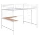 preview thumbnail 5 of 20, Full Metal Loft Bed with Desk and Metal Grid, Space-saving, White