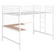 preview thumbnail 4 of 18, Full Size Metal Loft Bed with Desk, Ladder, and Metal Grid for Kids