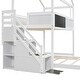 preview thumbnail 6 of 8, Twin over Full House Bunk Bed with Staircase and Blackboard, White