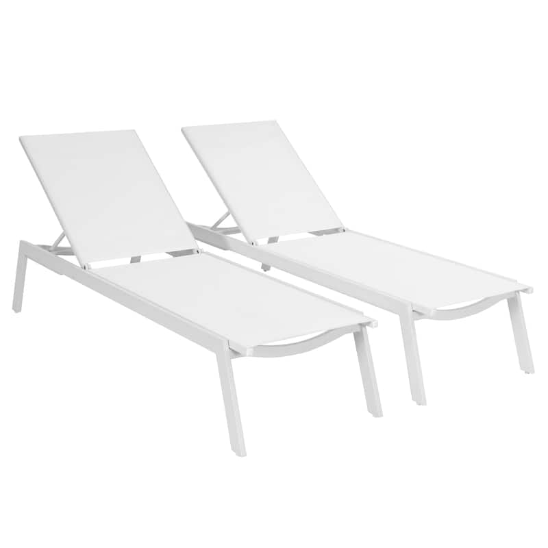 Outdoor Aluminum Chaise Lounge Chair with 6 Adjustable Backrest