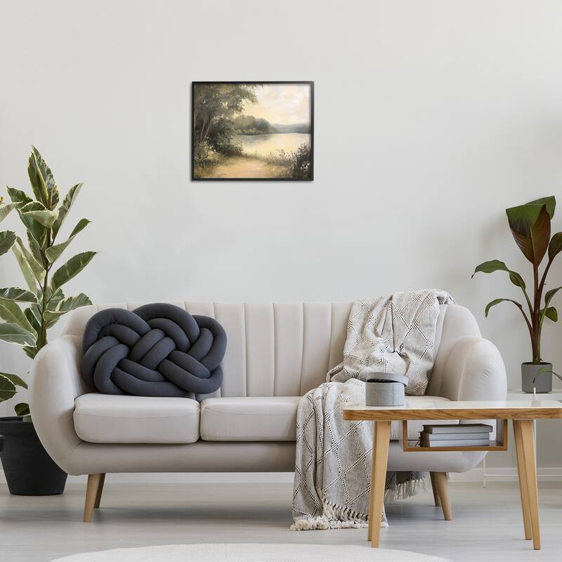 Stupell Shore of Peaceful Lake Framed Giclee Art Design By Petal Prints Design