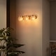 preview thumbnail 2 of 11, Modern Gold 3-Light Vanity Light Frosted Glass Bathroom Fixture