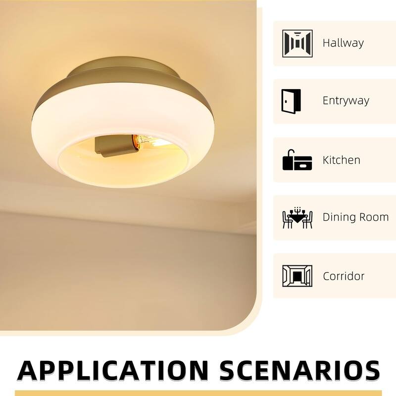Ceiling Light Flush Mount Light Fixture with Clear Glass