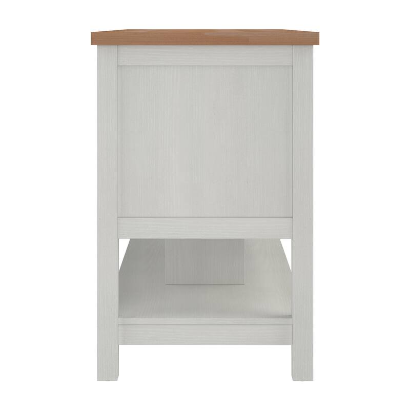 Walker Edison Modern Free-Standing Kitchen Island with 6 Drawers, White