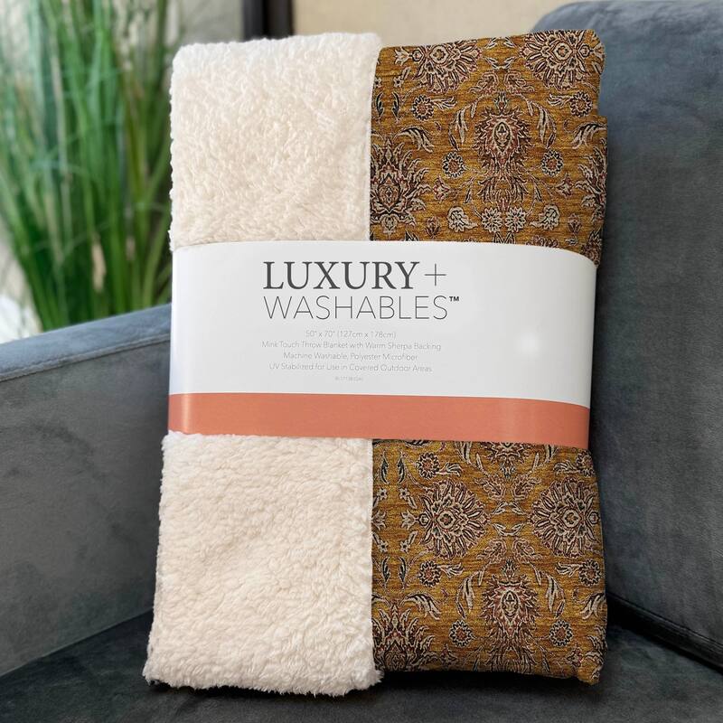 Premium Machine Washable Classic Traditional Sherpa Throw Blanket