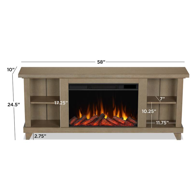 Penrose 58" Slim Electric TV Stand Fireplace by Real Flame