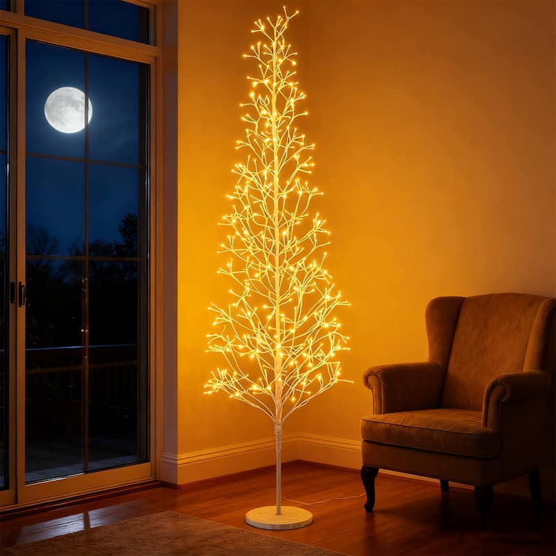 Costway 6 FT Lighted Birch Tree with 320 White Light LED Lights - See Details