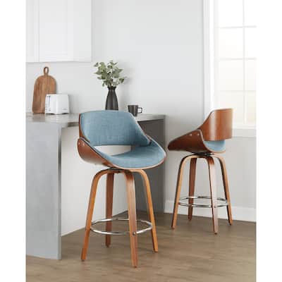 Carson Carrington Svetlana 26" Fixed-Height Counter Stool with Bent Wood Legs (Set of 2)