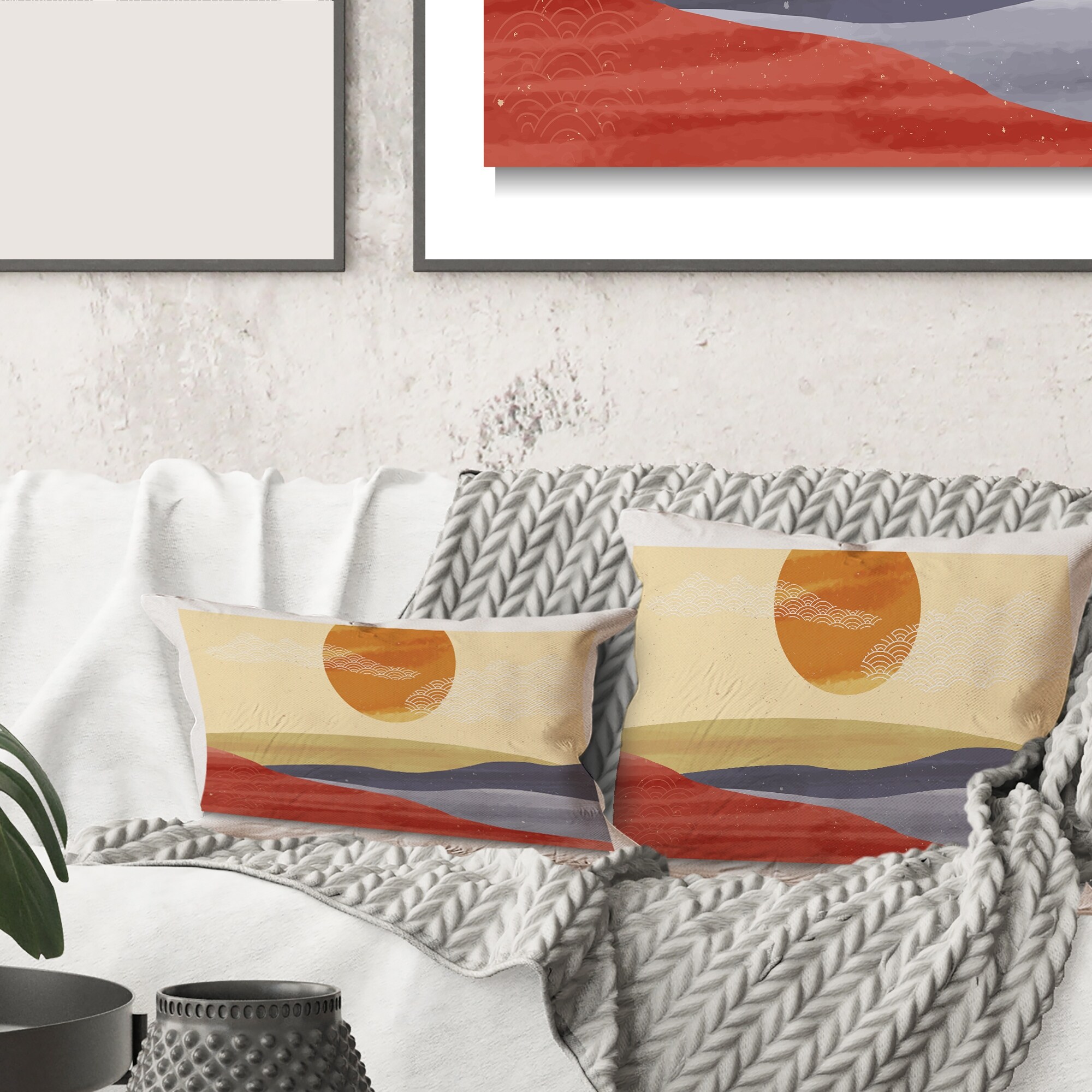 Crewel landscape pillow best sale cover