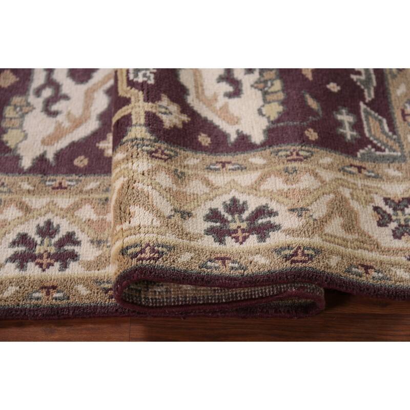 All-Over Oushak Indian Area Rug Handmade Wool Carpet - 4'2"x 6'5"