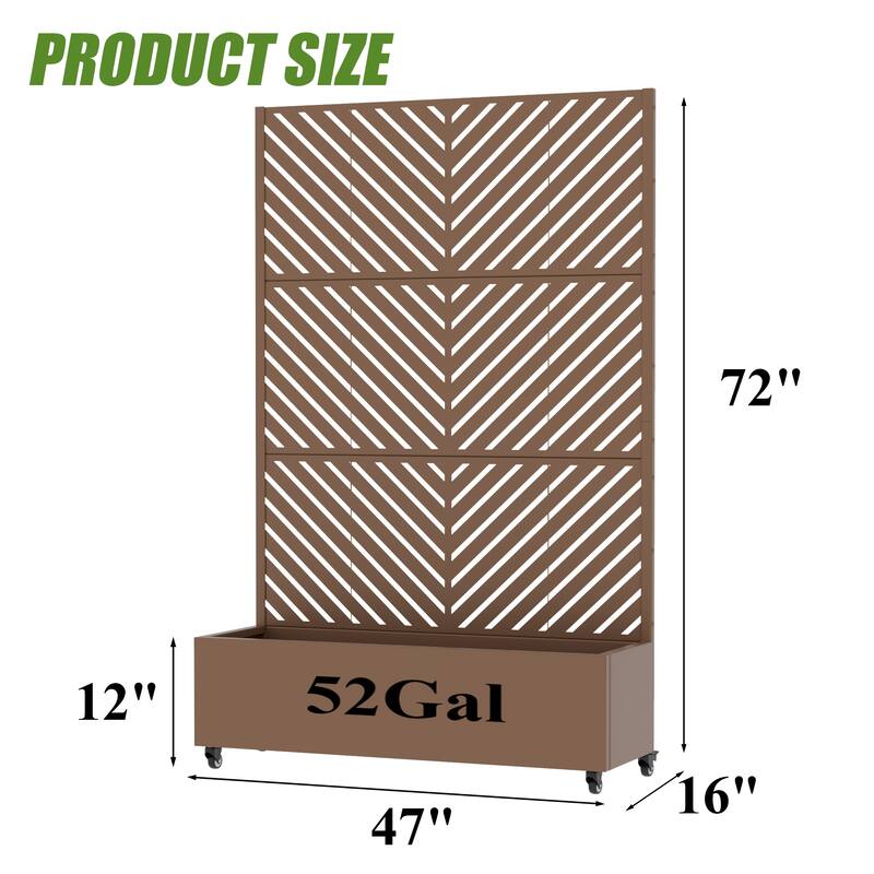 Raised Garden Bed Planter with Trellis Movable Planter Box with Lockable Wheels