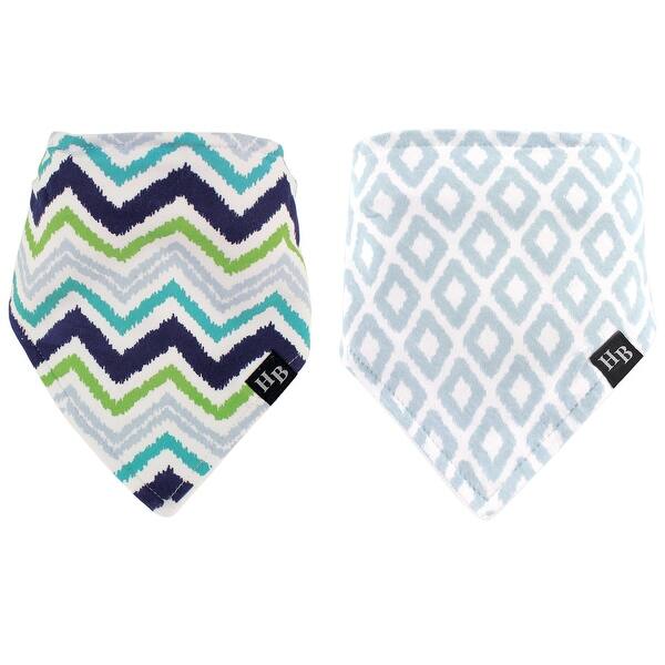 slide 1 of 1, Hudson Baby Infant Boy Cotton Bandana Bibs 2pk, Chevron, One Size - Chevron - One Size One Size - Chevron