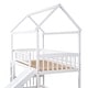 preview thumbnail 7 of 20, Multifunctional Twin Over Twin Bunk Bed with Slide and Ladder,House Bed with Roof