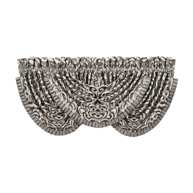 J. Queen New York Bolero Silver Window Waterfall Valance