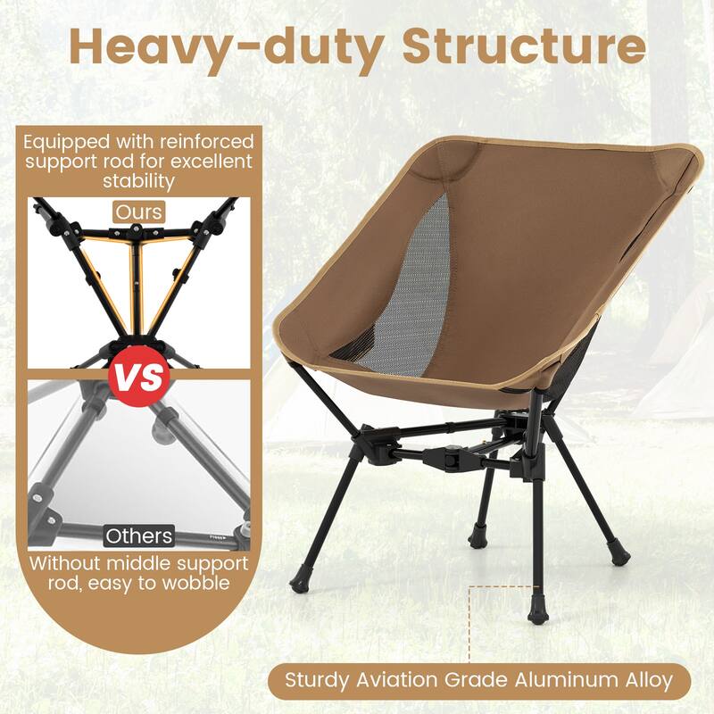 Gymax Ultra-Lightweight Camping Chair Portable Lawn Chair w/Triangular