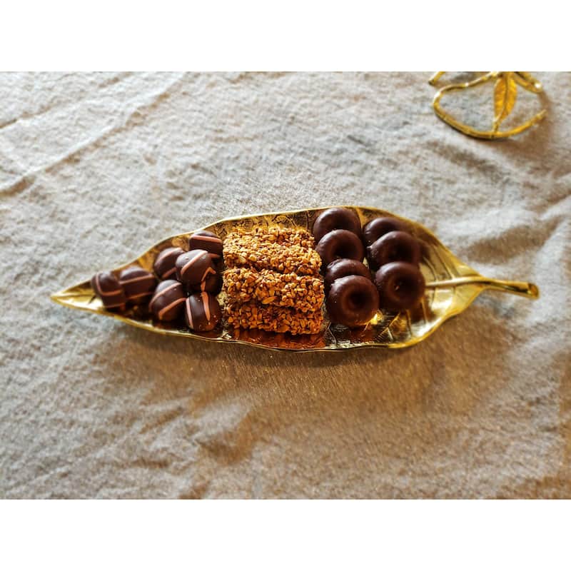 Alice Pazkus 14.5"L Gold Leaf Dish
