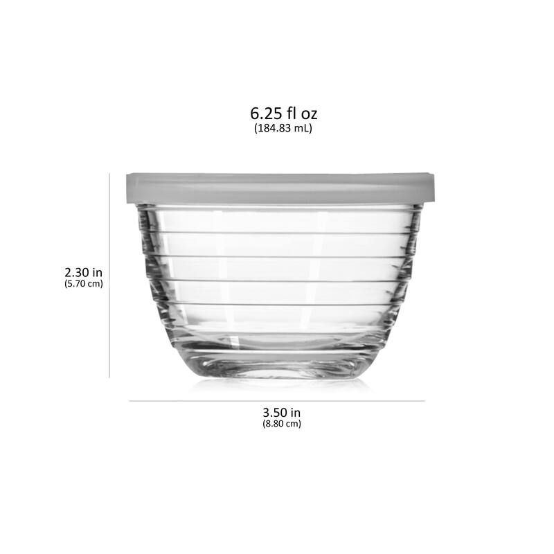 Libbey Small Glass Bowls with Lids, 6.25ounce, Set of 8 Bed Bath
